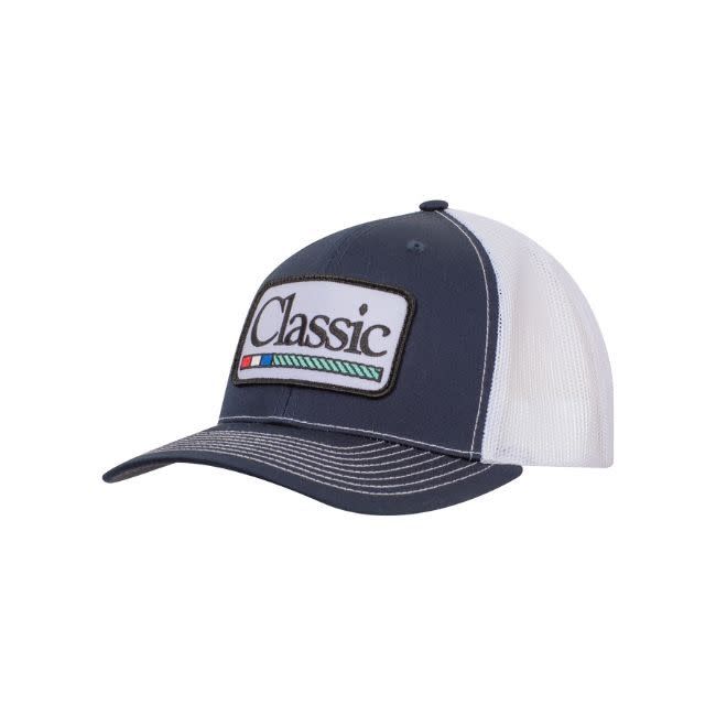 Embroidered Patch Cap Navy/White