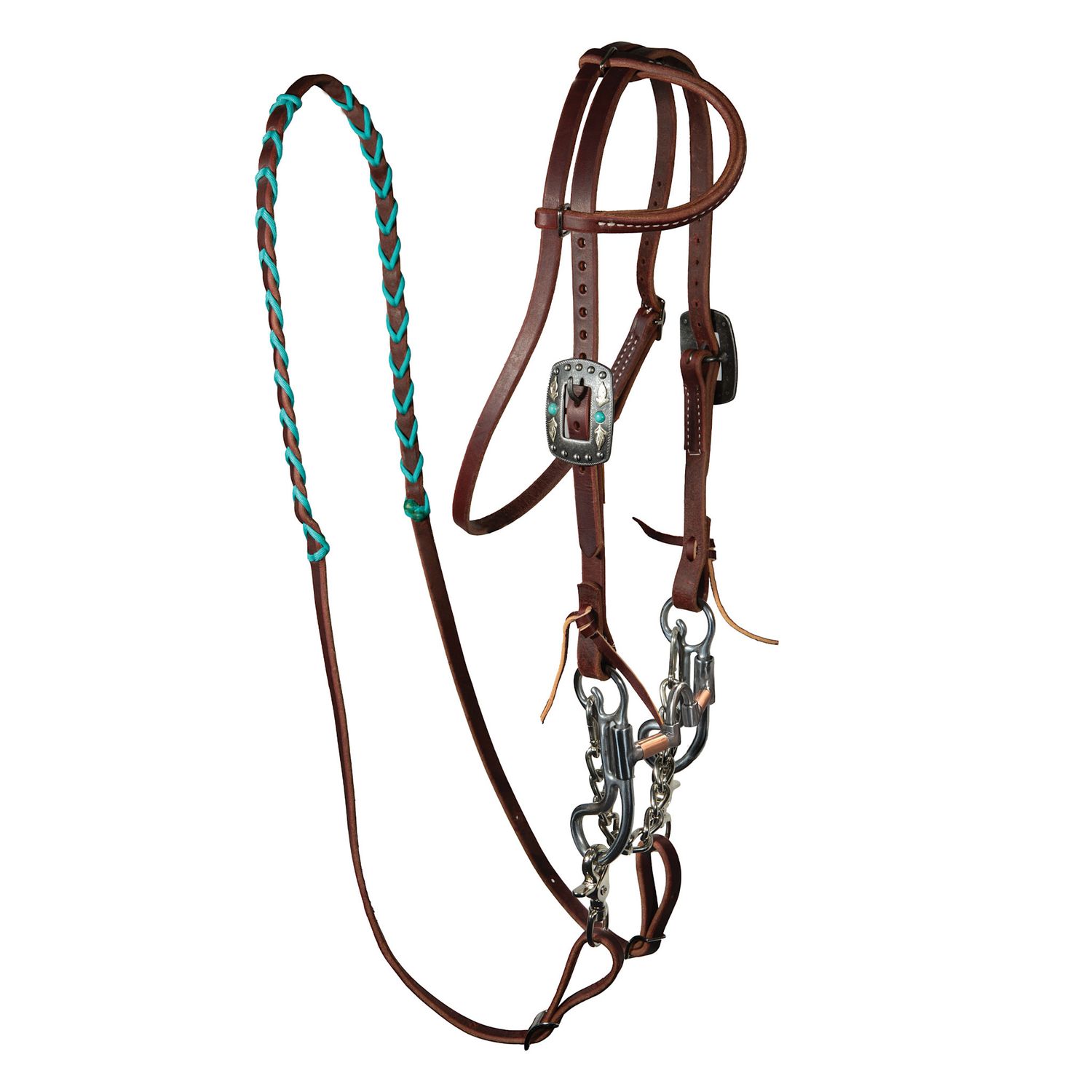 Pony Bridle Set Burgundy w/Turq