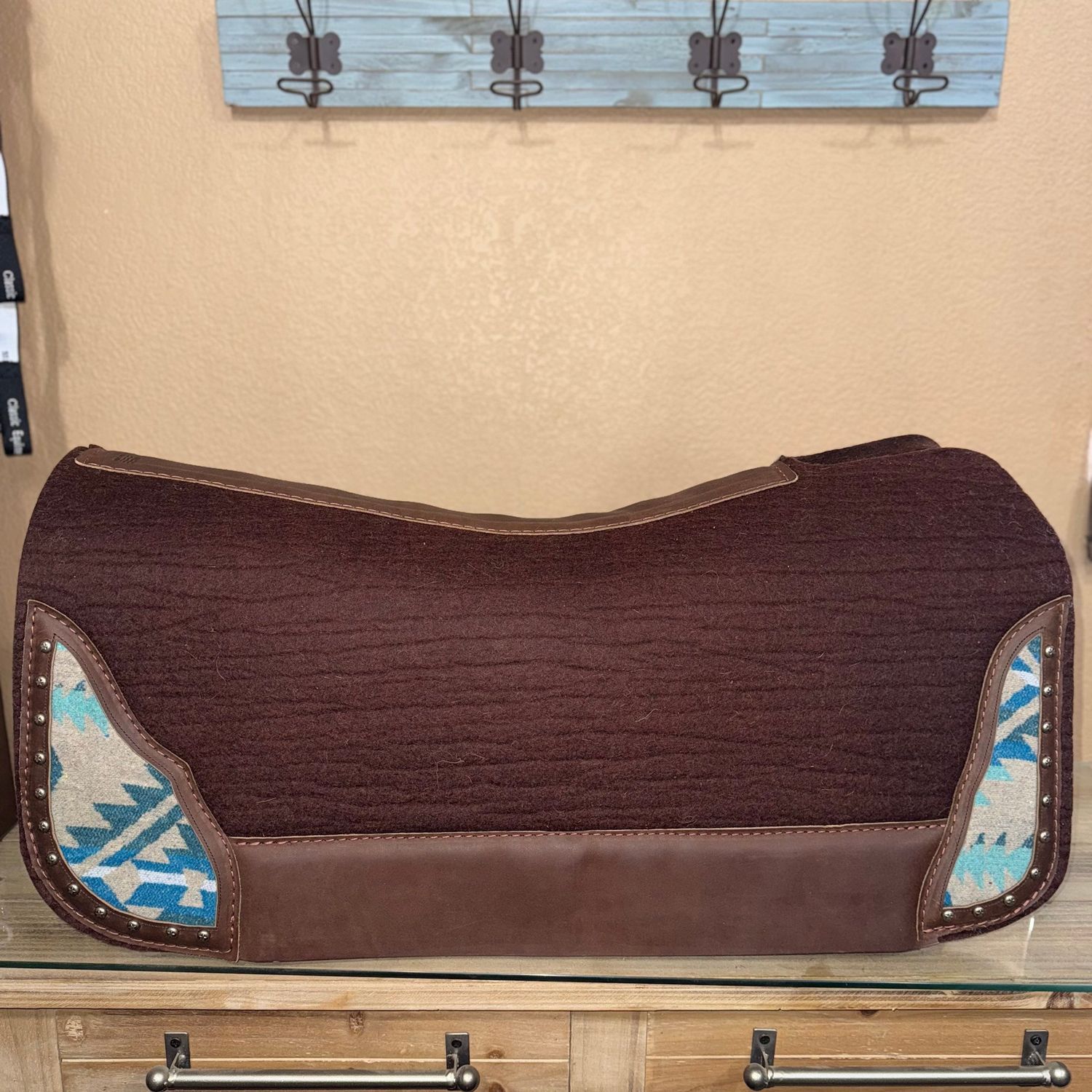 Flex Fit 1"  Dk Chocolate w/Grey/Turq Wool Inlay 30"X 30"