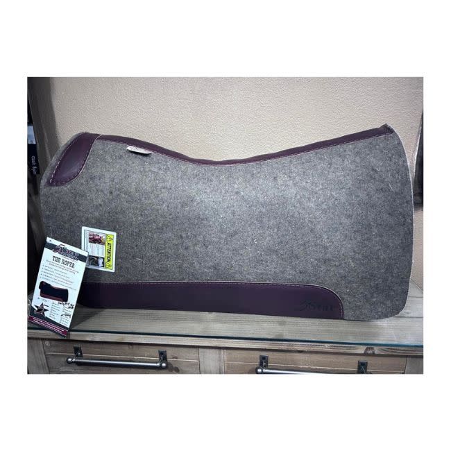 1" No Gullet Hole Grey Felt Roper Pad 32"x30"