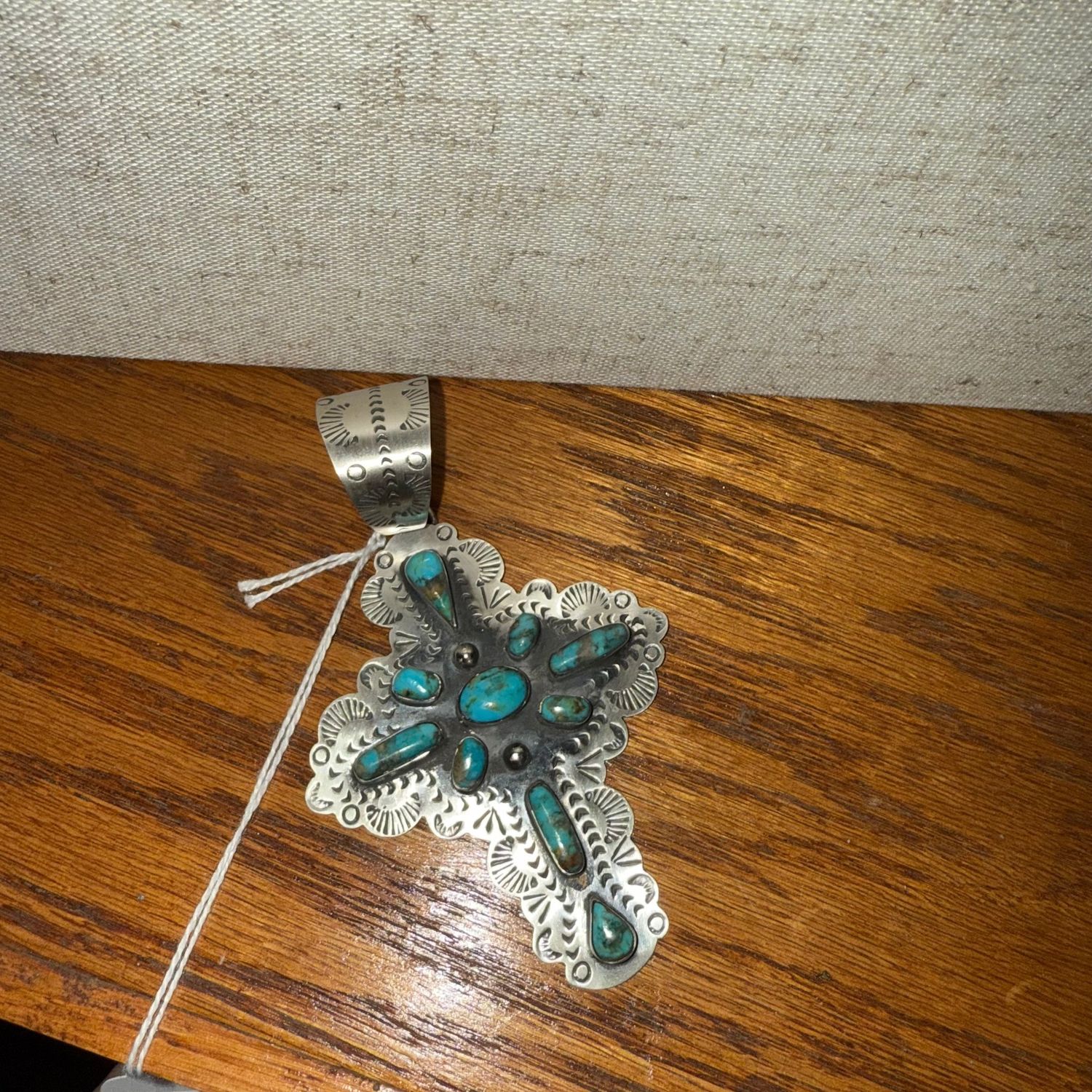 Large Turq Cross Pendant