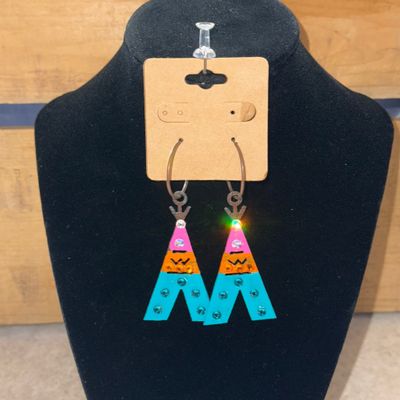 PK/OR/TQ Tee Pee Earrings