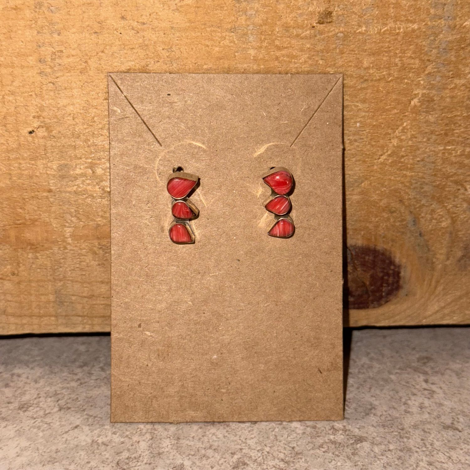 Coral Pink Jasper Triple Teardrop Mini Crawler