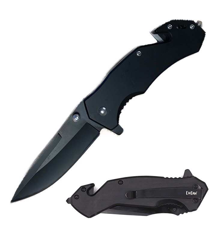 4" Black Tactical Knife