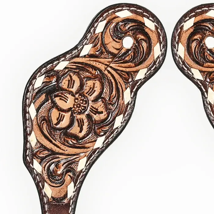 Floral Leather Spur Strap