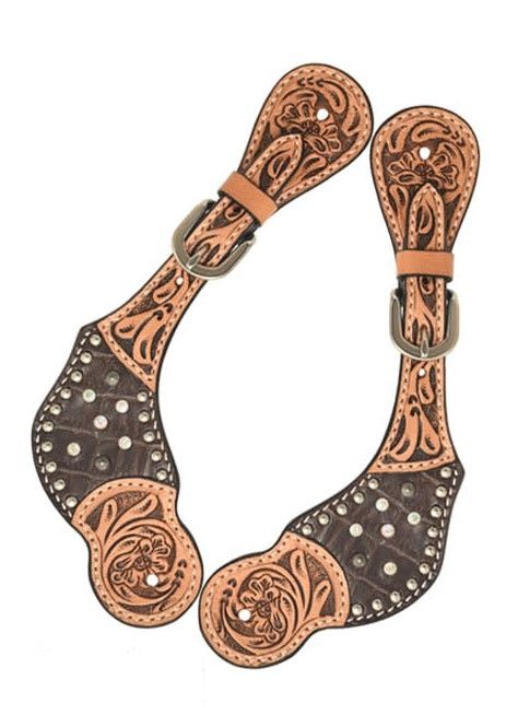 Ladies Spur Strap w/Brown Gator Print