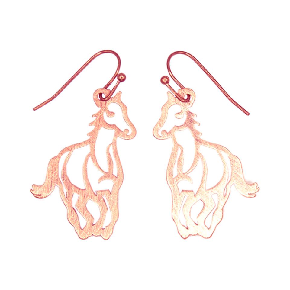 Running Horse Copper Earrings