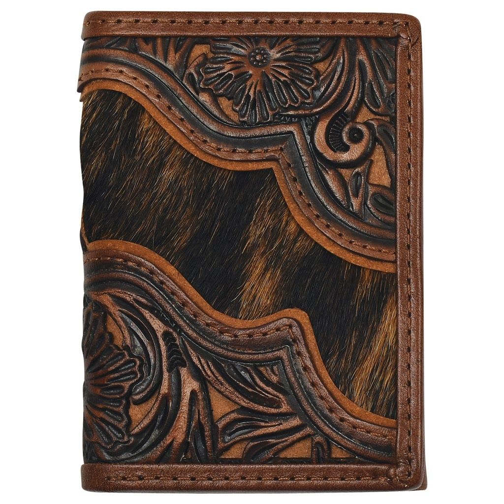 Trifold Wallet w/Tooling/Hair On