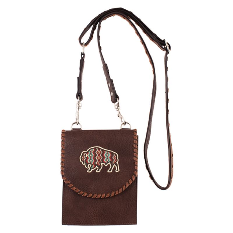 Saddle Pouch w/Bison Embroidery