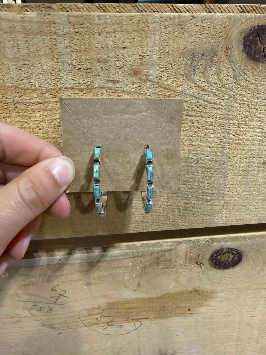 Turquoise Chicklet Hoop