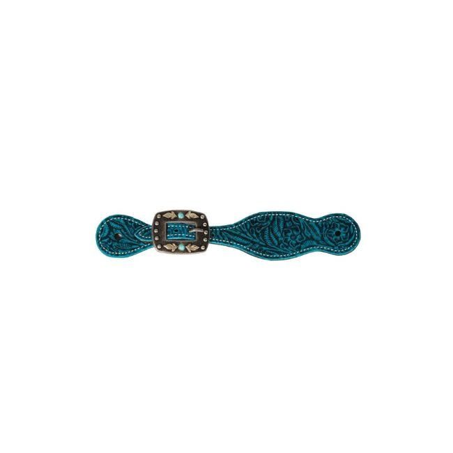 Aqua Floral Spur Strap Womens