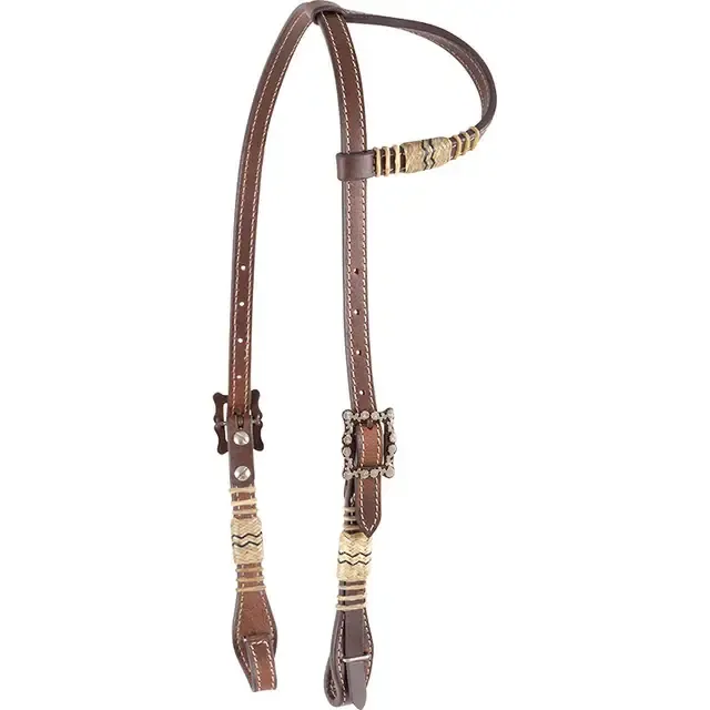 Slip Ear Chocolate Rawhide Headstall