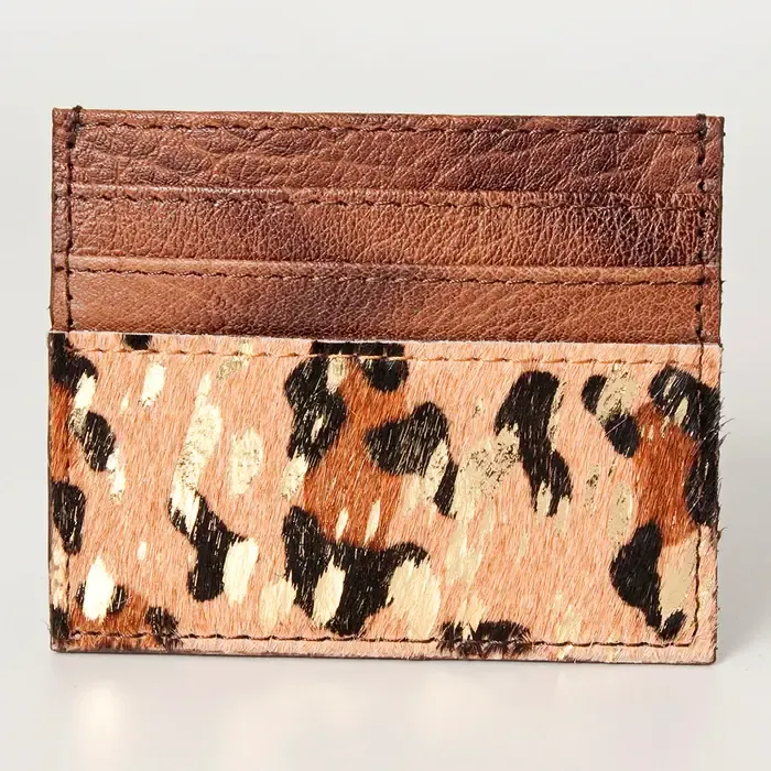 Leopard Card-Holder Hand Tooled Genuine Leather