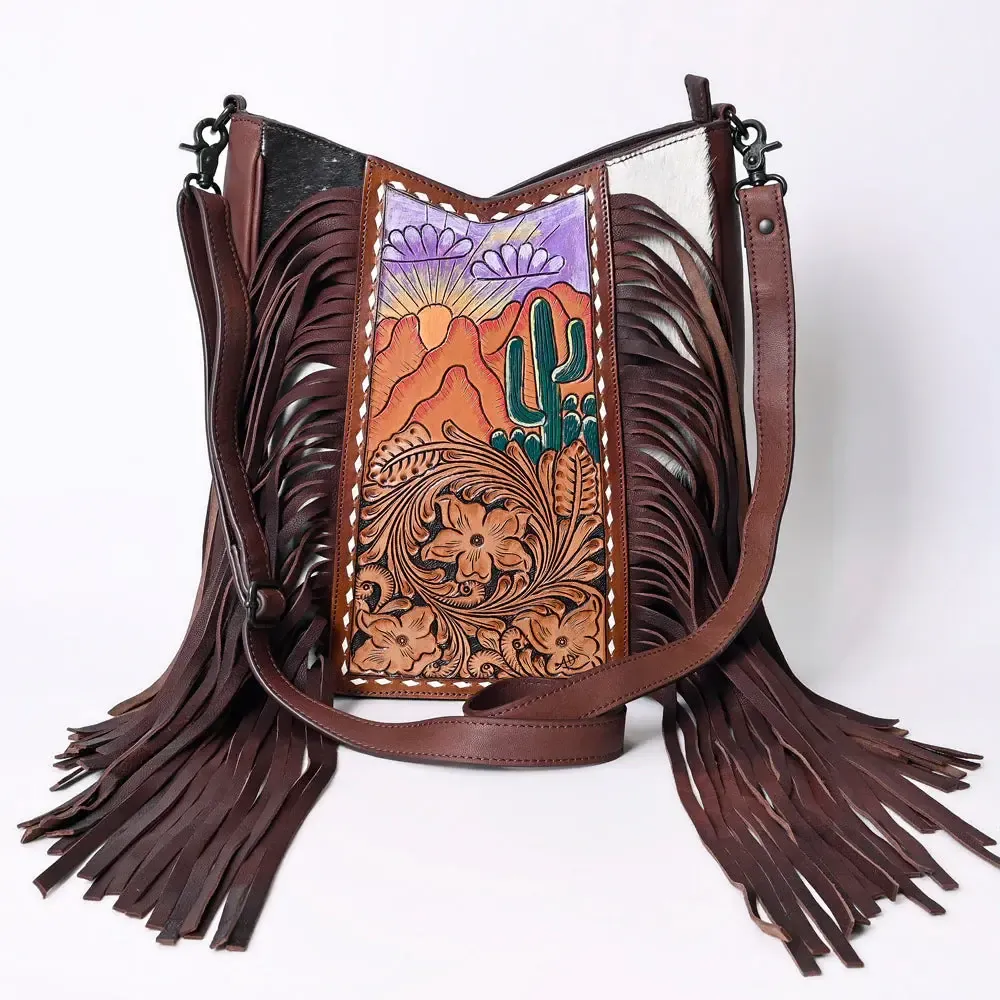 Cactus Scene Crossbody w/fringe