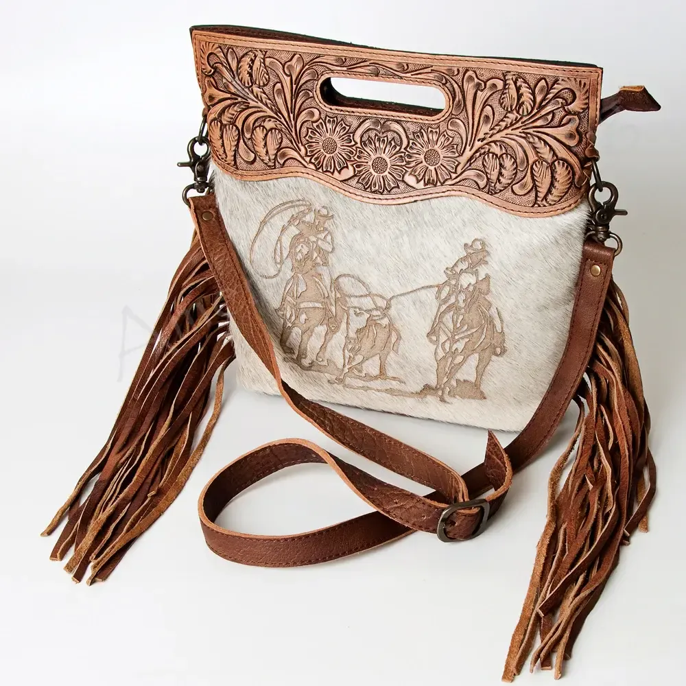 Hair On Crossbody w/Ropers