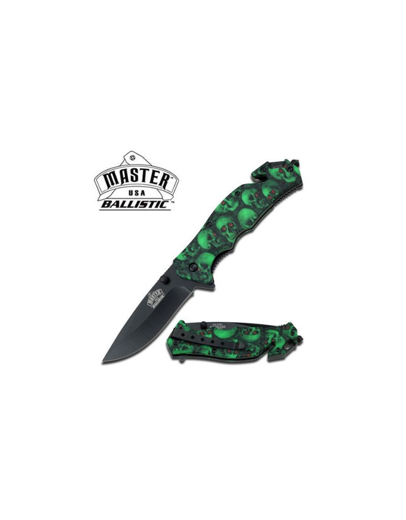 Green Skull Spring Assisted Knife