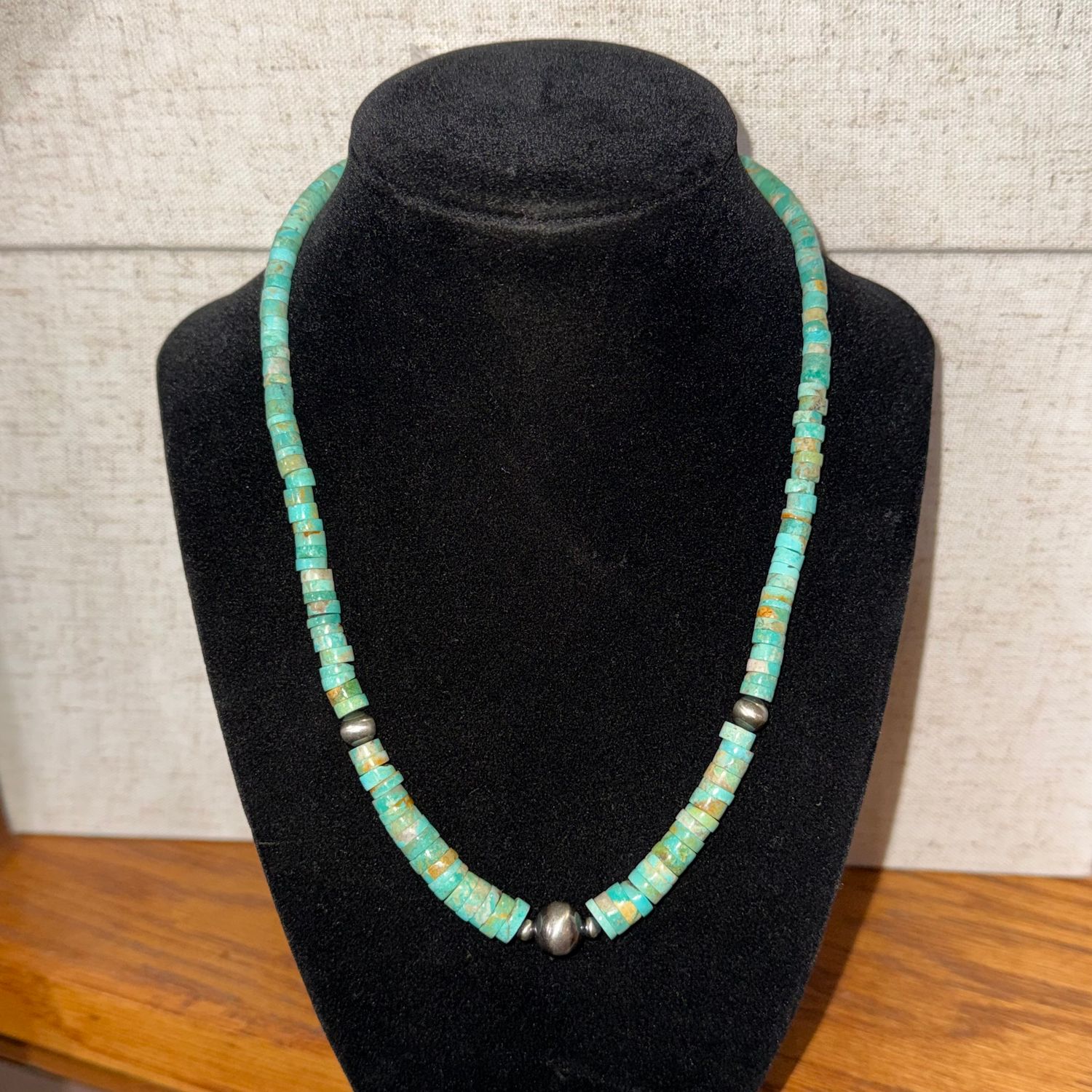 Kingman Turquoise Hand Strung Bead Necklace