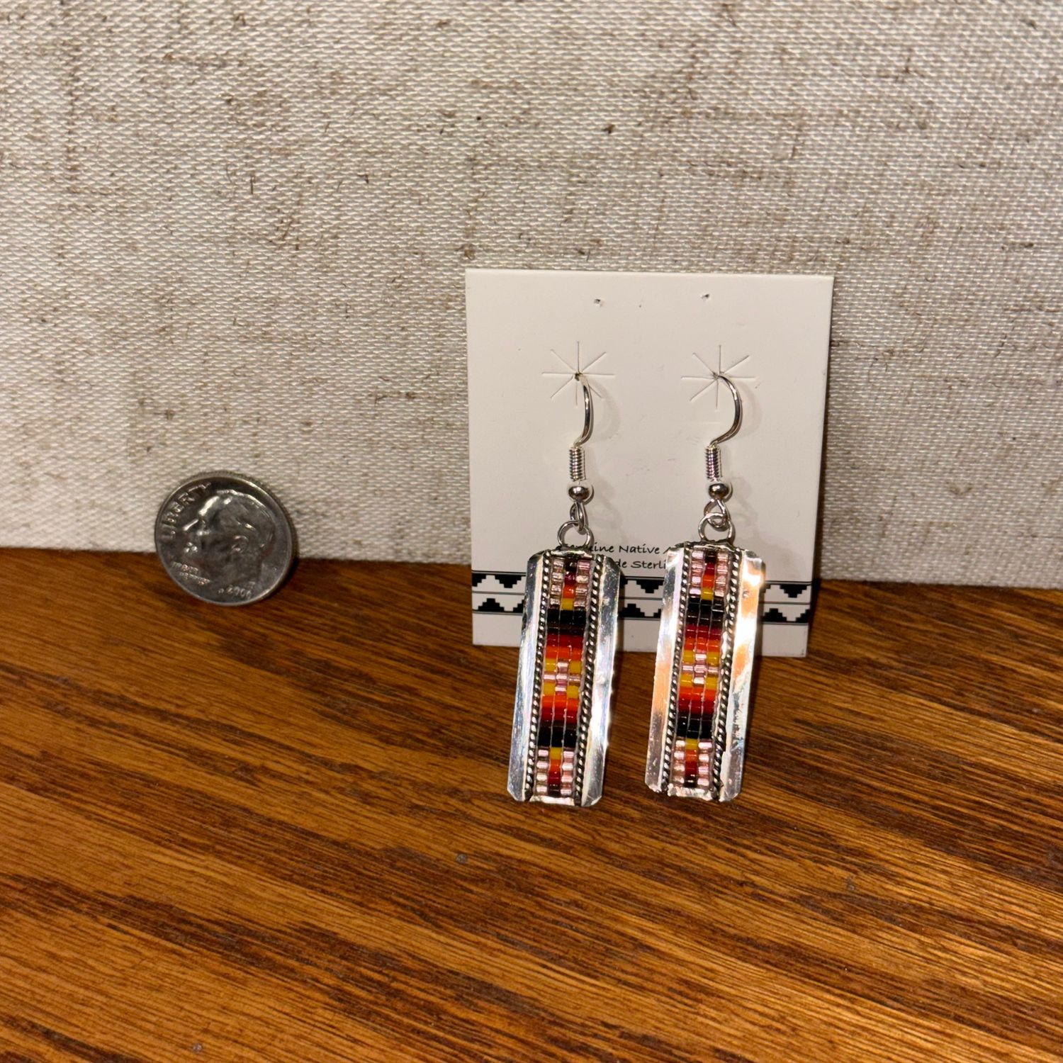 Handmade Beaded Earrings Red