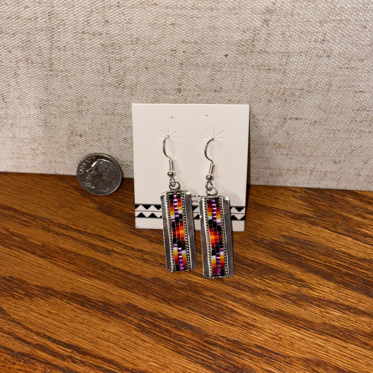 Handmade Beaded Earrings Purple