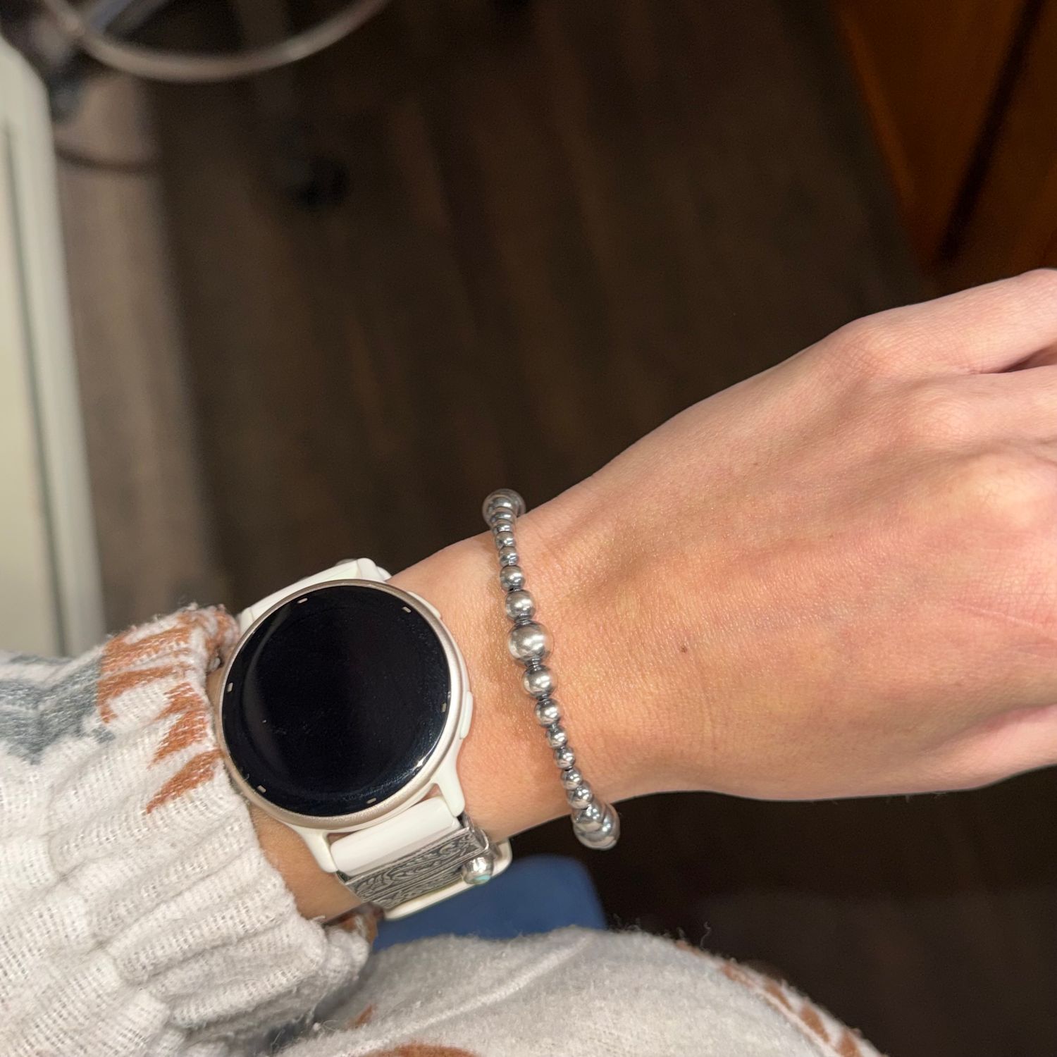 Navajo Pearl Bracelet 7.5" w/Triple Bead 4-8mm