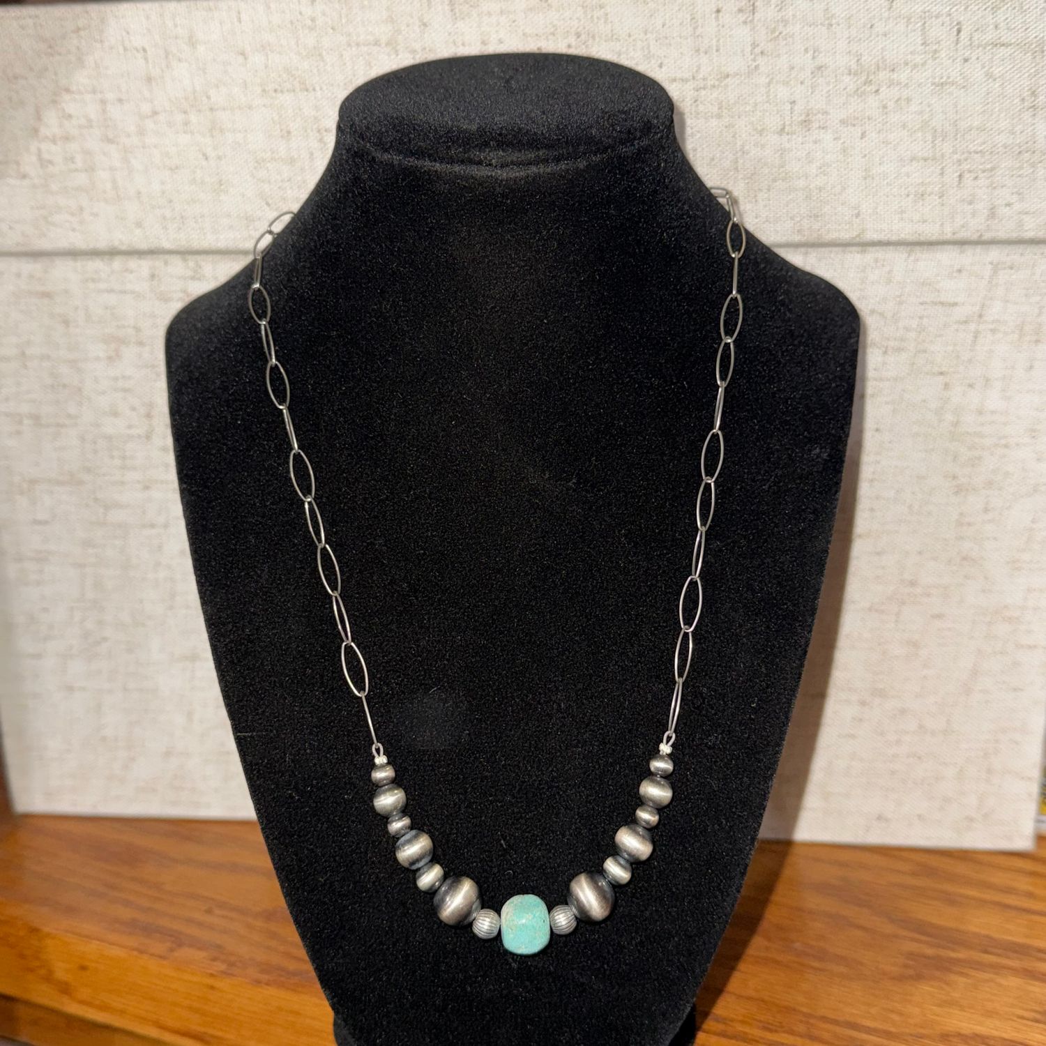 Sonoran Turquoise/Navajo Pearl Chain Necklace