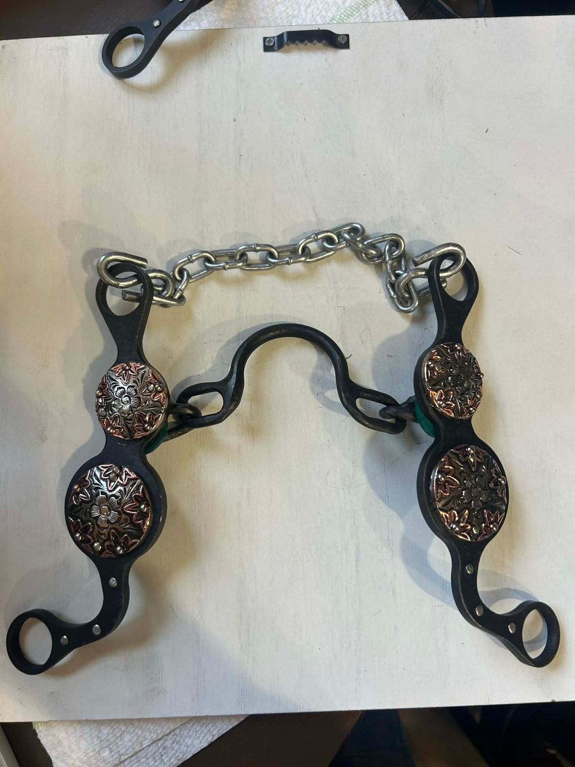 Chain Port Long (silver flower w/copper)