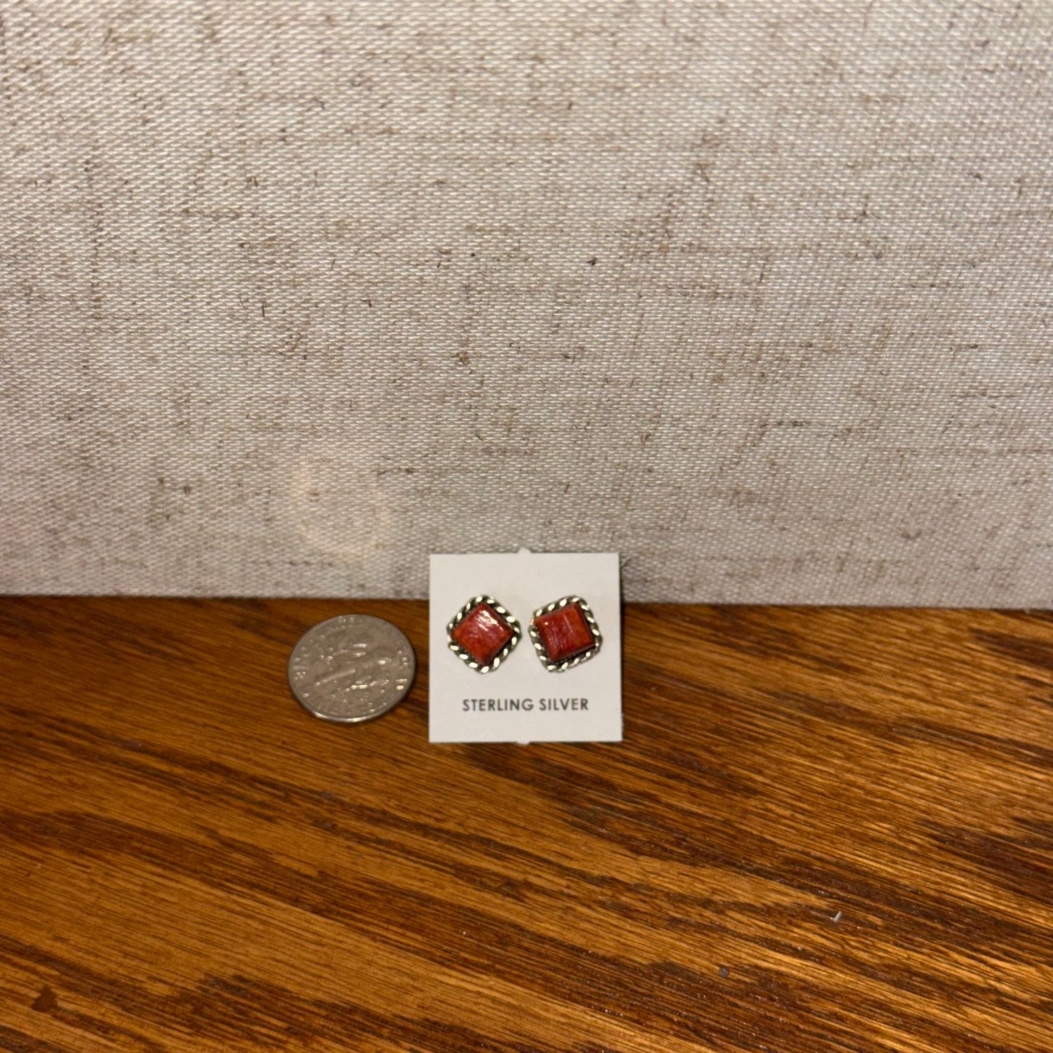 Silver Stud Stone Earrings