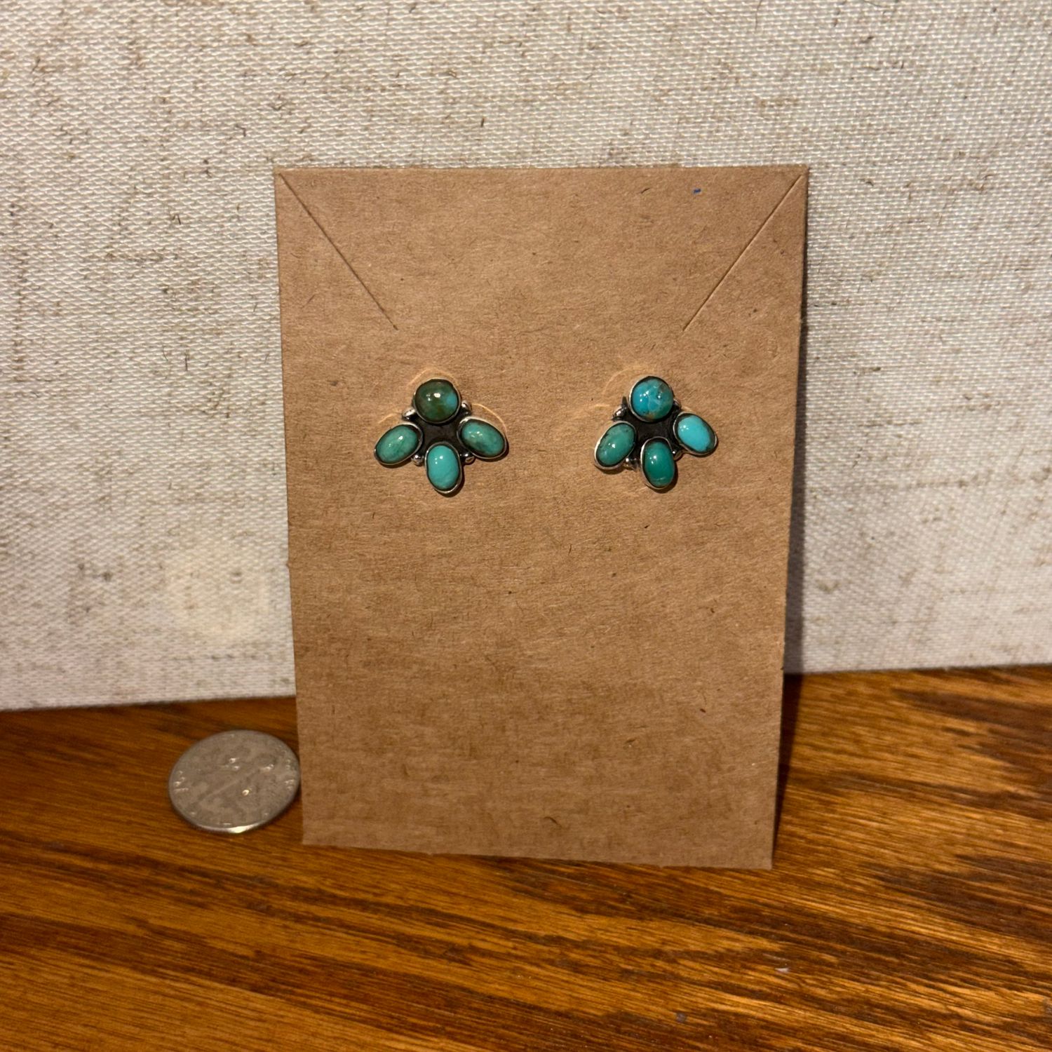 Small Turquoise Cluster Earrings