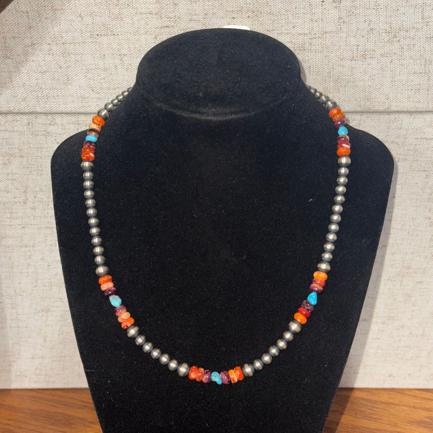 Multi Color Navajo Pearl Necklace 18"