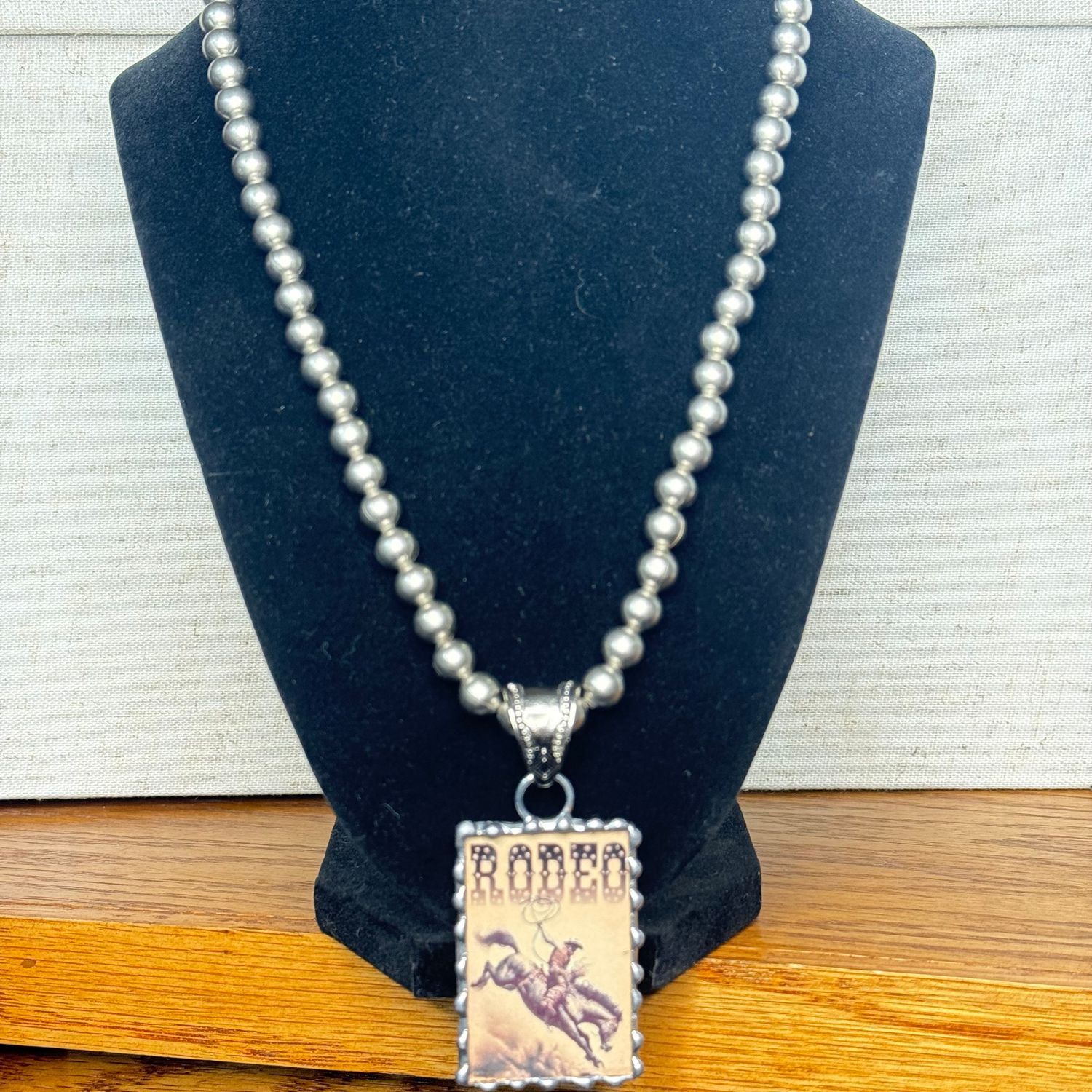 Navajo Pearl Necklace w/Rodeo Pendant