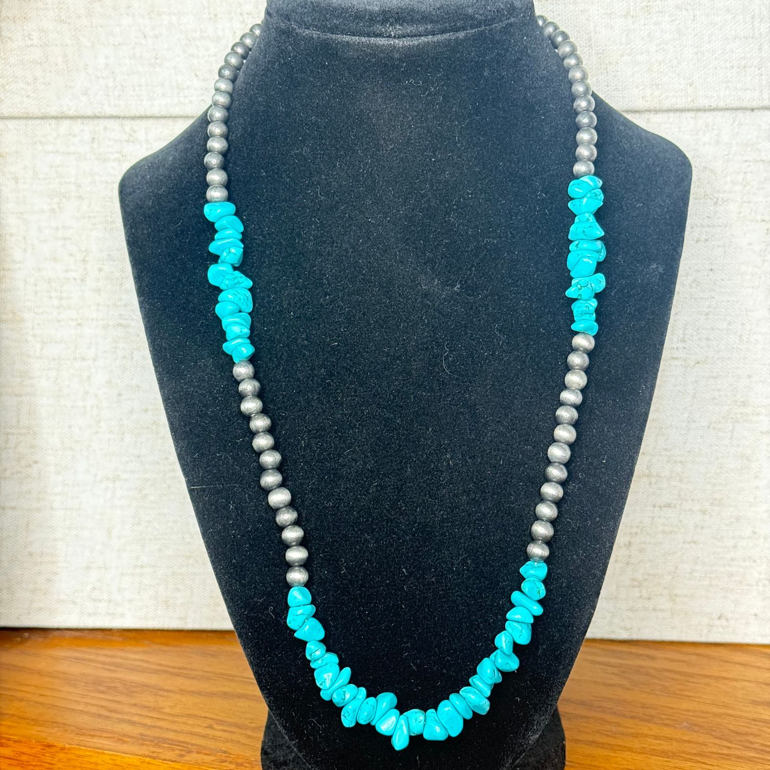 Navajo Pearl Necklace w/Turq
