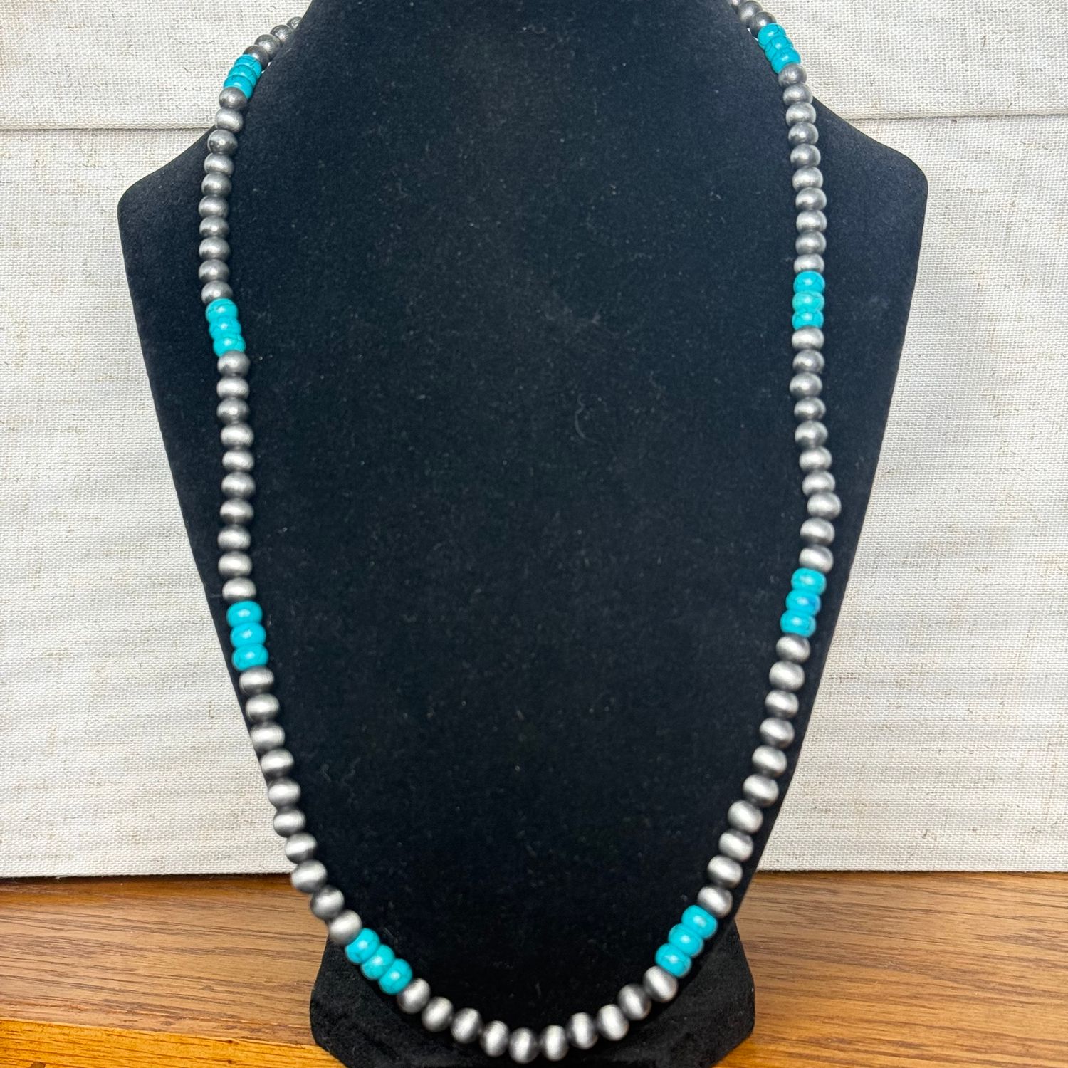 Navajo Pearl Copper Necklace w/Turq