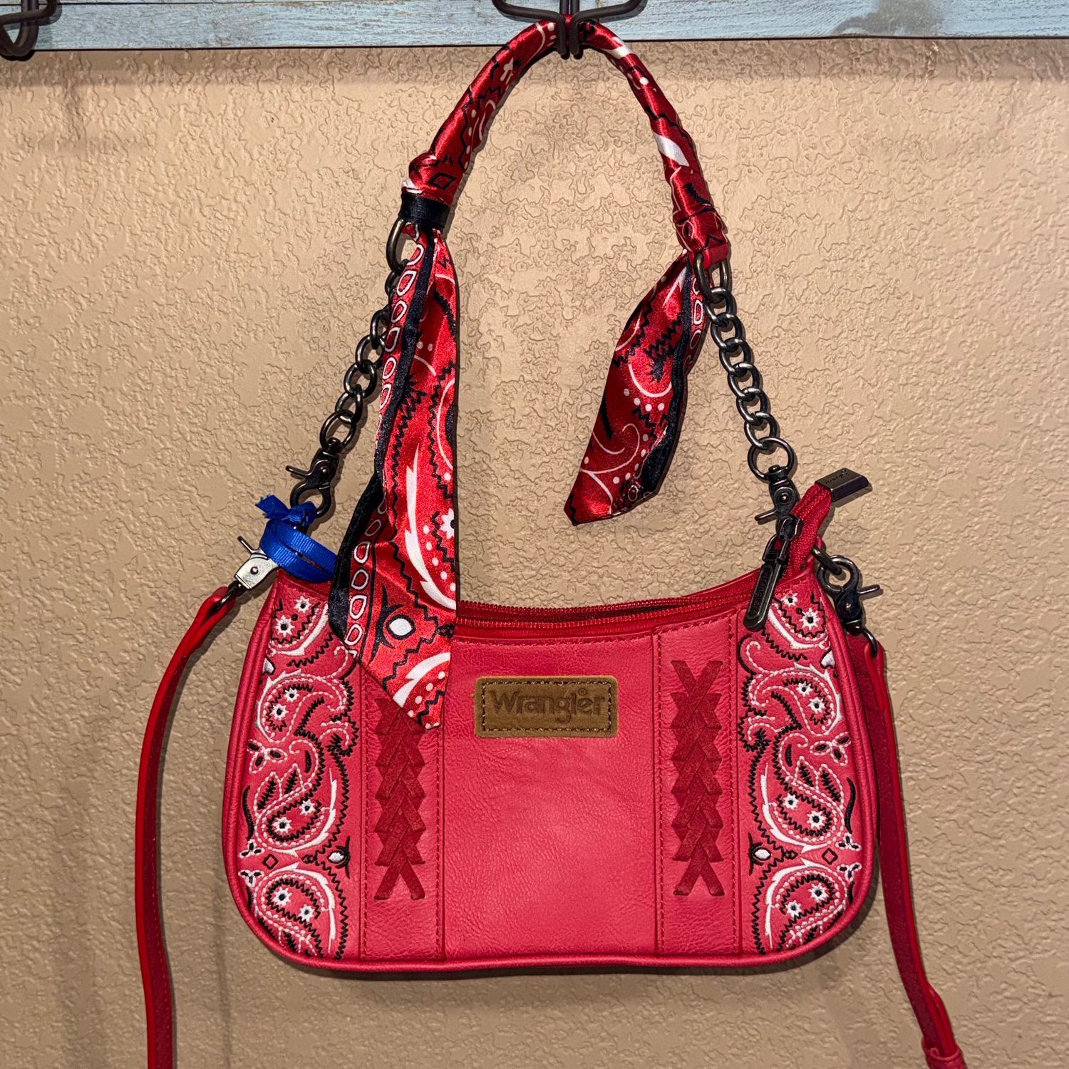 Red Bandana Paisley Print Bag/crossbody