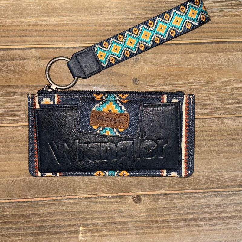 Navy Aztec Print Wallet Wristlet