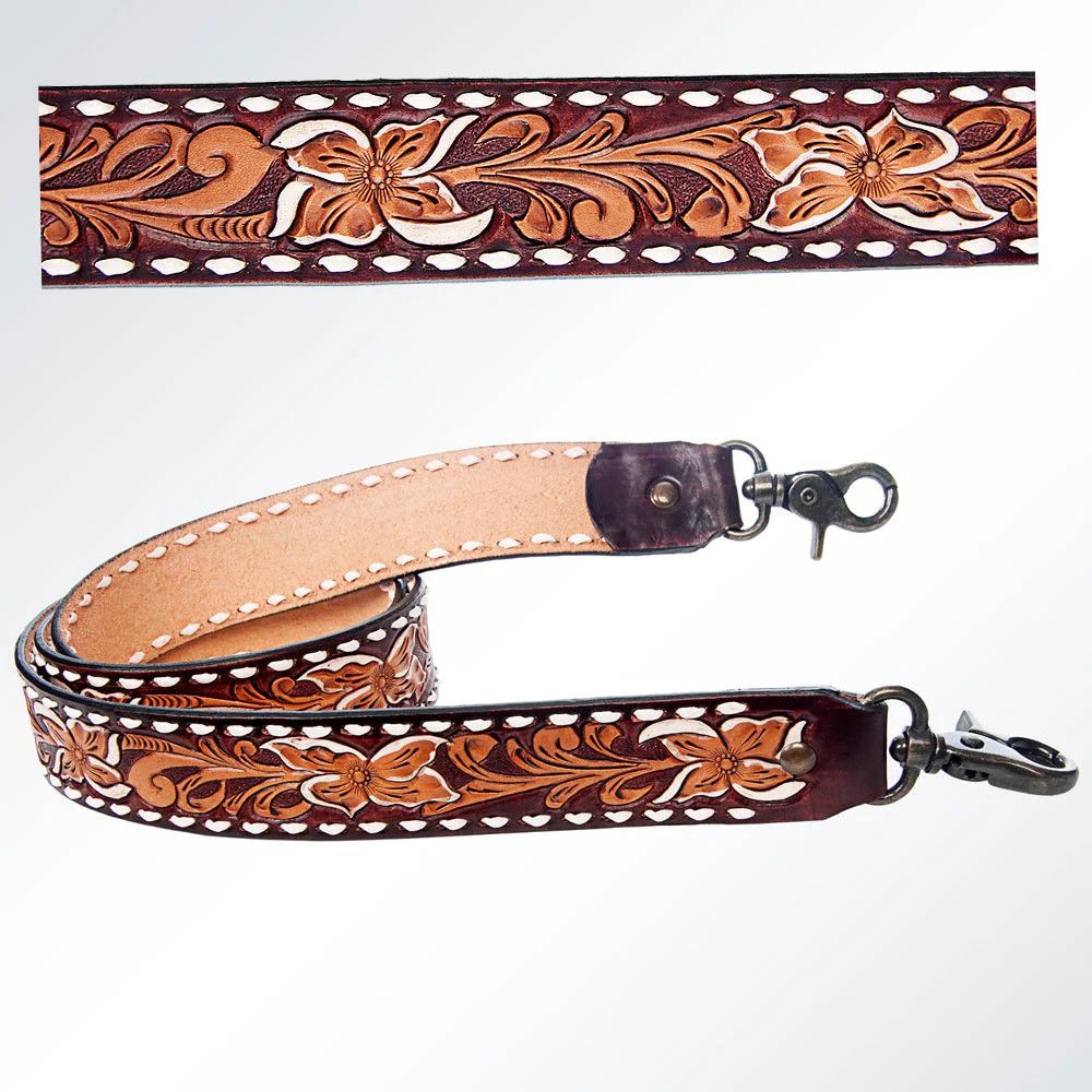 Floral Tooled Purse Strap