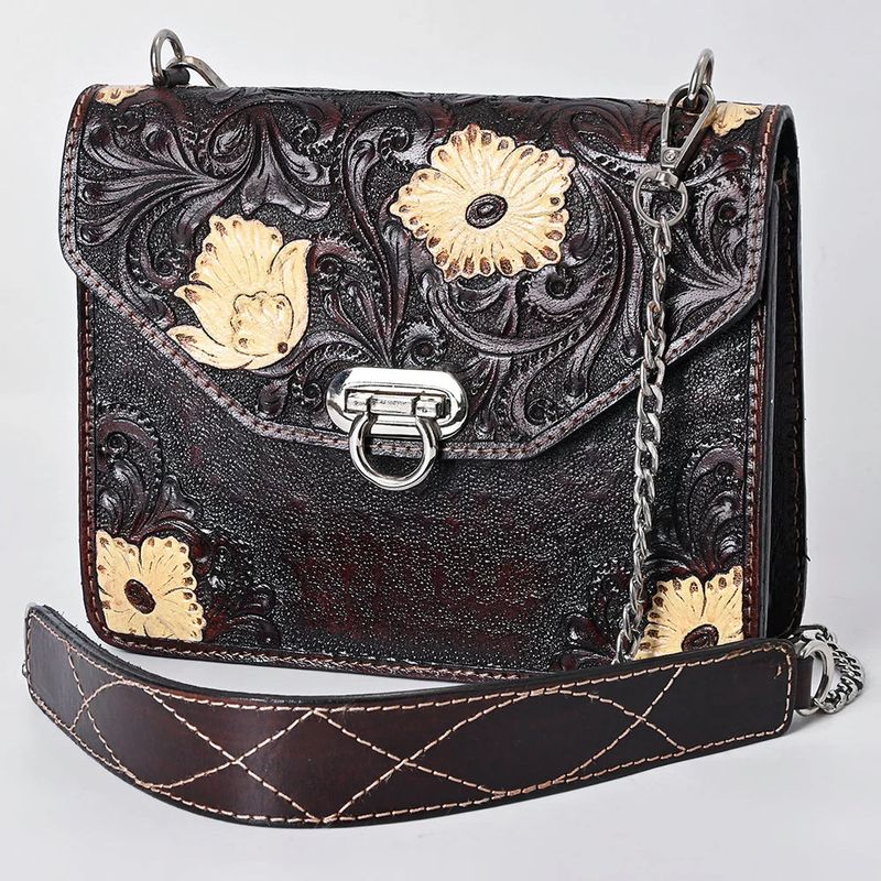 Messenger Bag Floral Design &amp; Chain