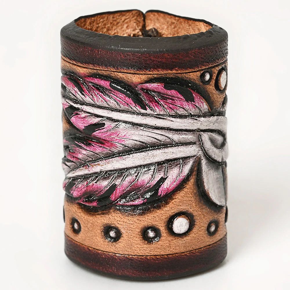 Pink Feather Scarf Ring