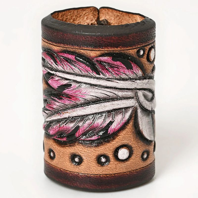 Pink Feather Scarf Ring