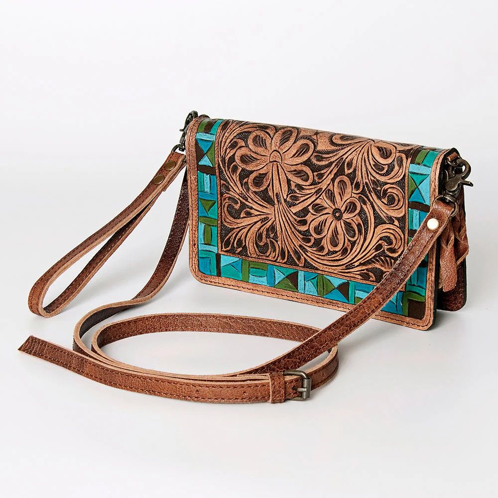 Green Leather Crossbody