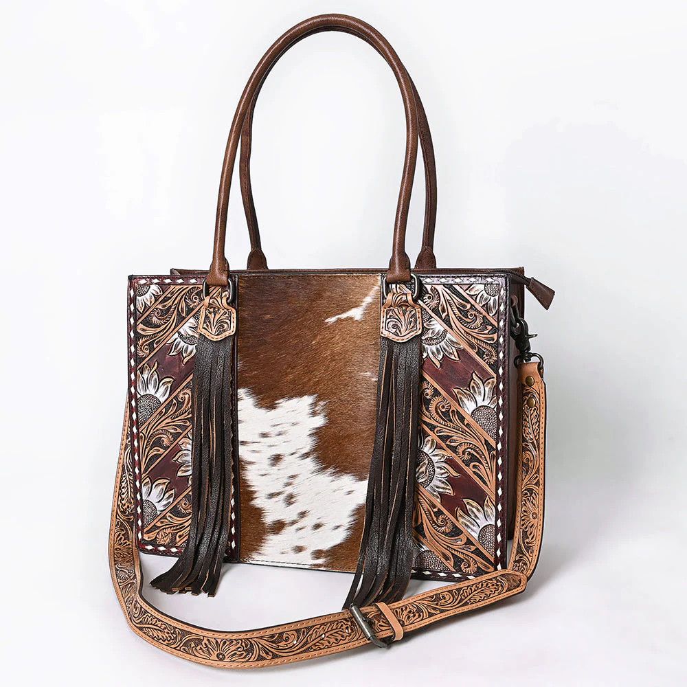 Tote w/Floral Tooling Irridescent