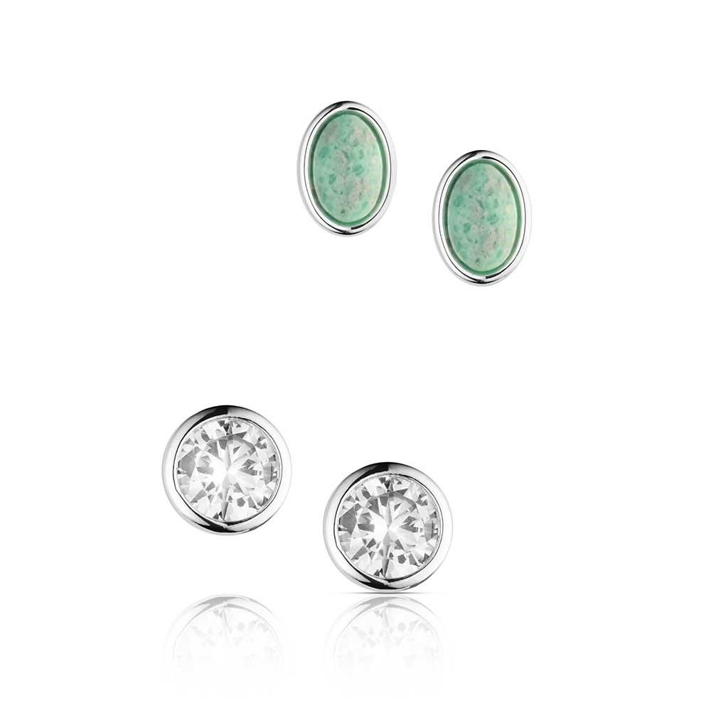 Circle Four Post Earring Set