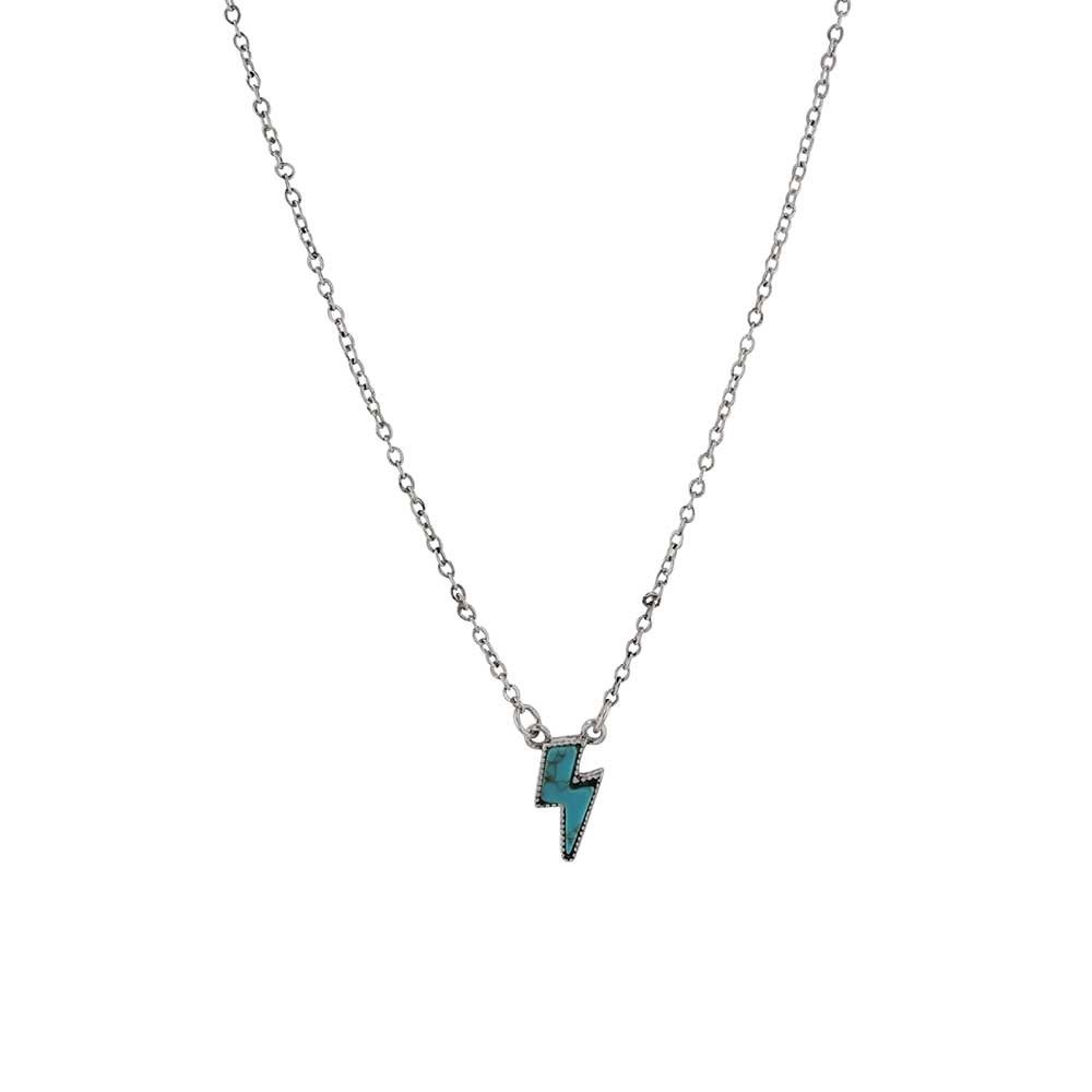 Turquoise Storm Lightning Bolt Necklace