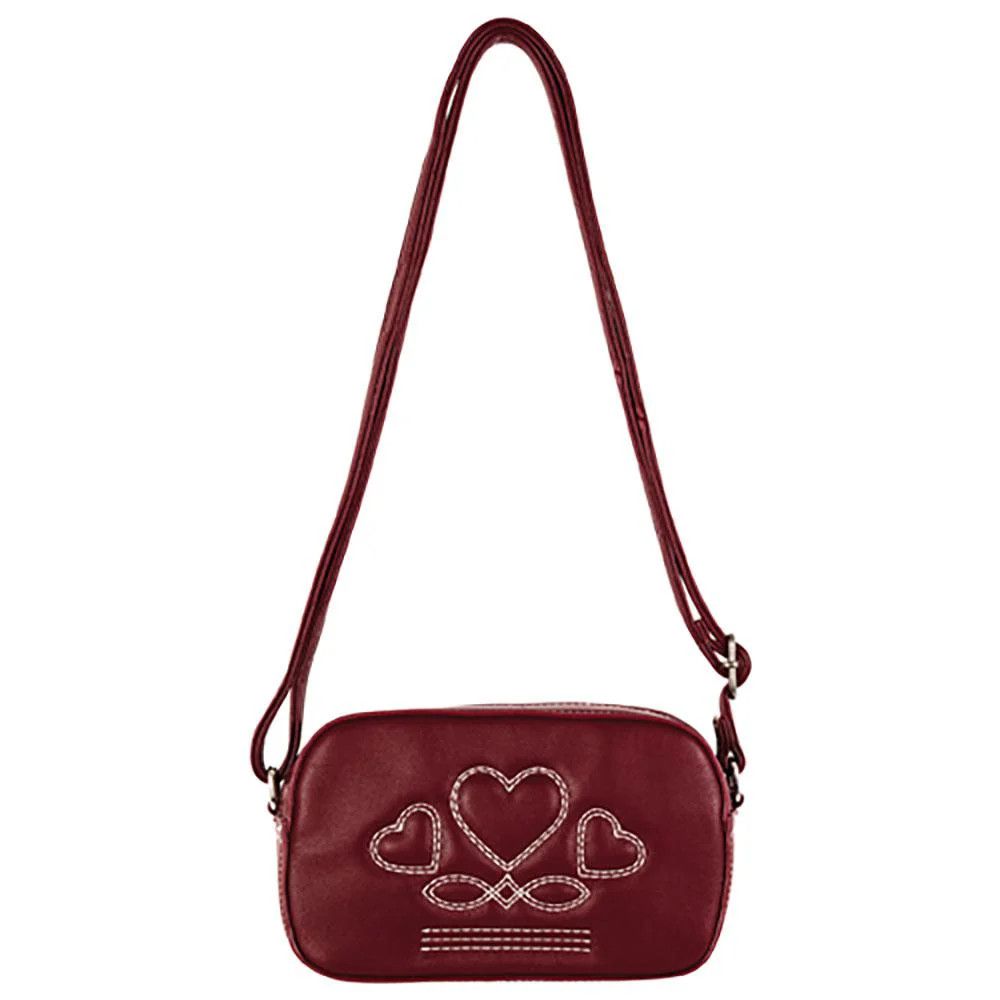 Ladies Red Bag w/Stitching Heart