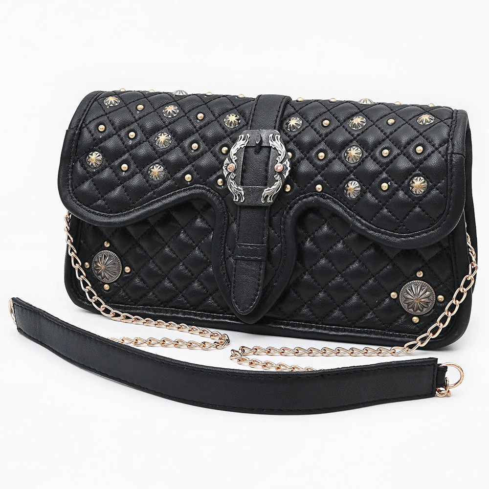 Black Wristlet Genuine Leather Bag