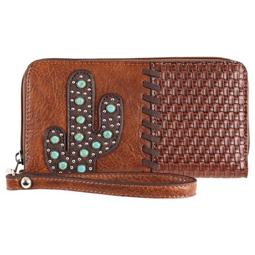 Wallet w/Turq Studded Cactus