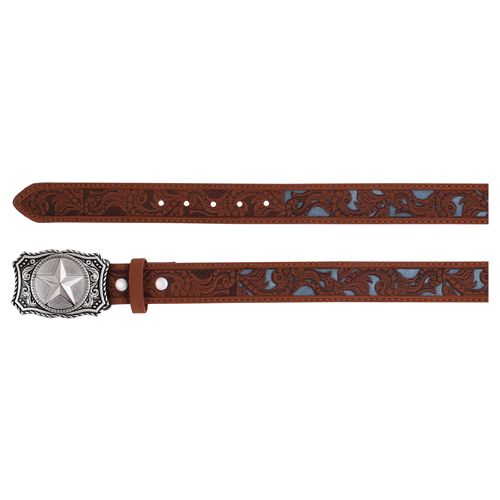 Boys Belt Brown Scroll