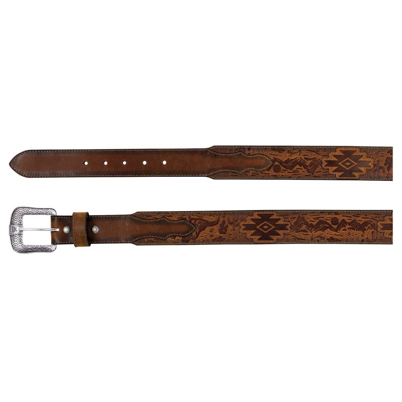 Mens Belt Brown Desert Scene
