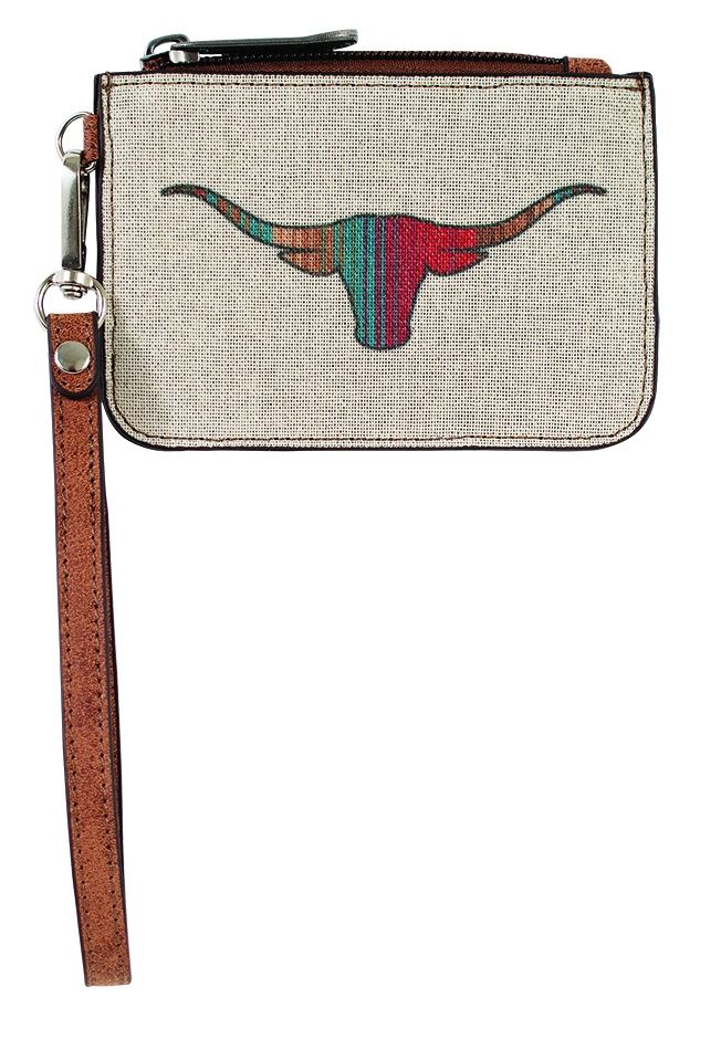 Mini Card Wallet Canvas Longhorn