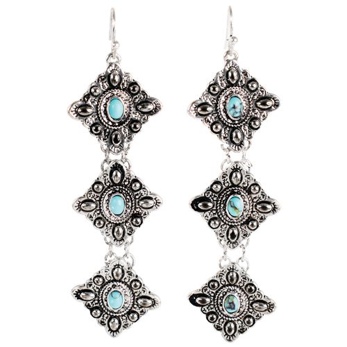 Diamond Concho w/Turq Earrings