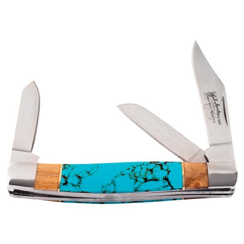 Stockman Turquoise Knife w/Burlwood